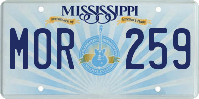 MS license plate MOR259