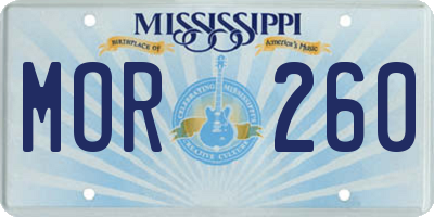 MS license plate MOR260
