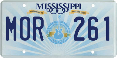 MS license plate MOR261