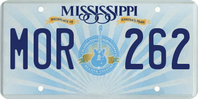 MS license plate MOR262