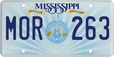 MS license plate MOR263