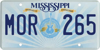 MS license plate MOR265