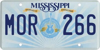 MS license plate MOR266