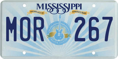 MS license plate MOR267