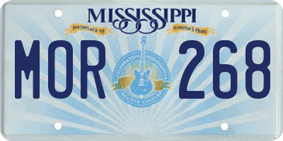 MS license plate MOR268