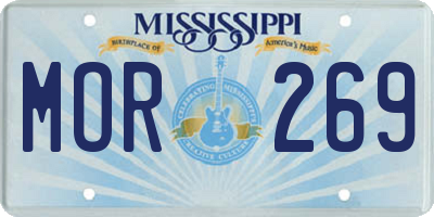 MS license plate MOR269
