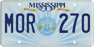 MS license plate MOR270