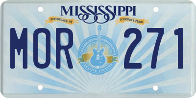 MS license plate MOR271