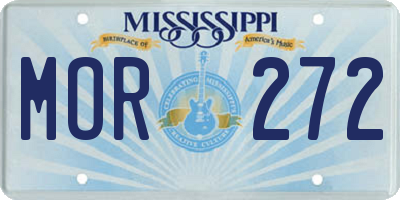 MS license plate MOR272