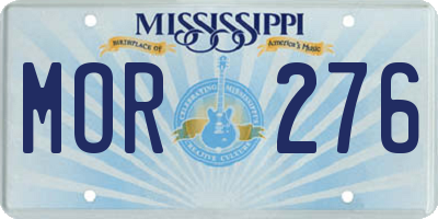 MS license plate MOR276