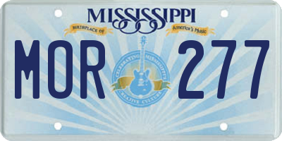 MS license plate MOR277