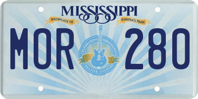 MS license plate MOR280
