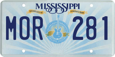 MS license plate MOR281