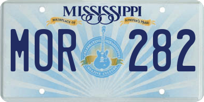MS license plate MOR282