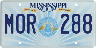MS license plate MOR288