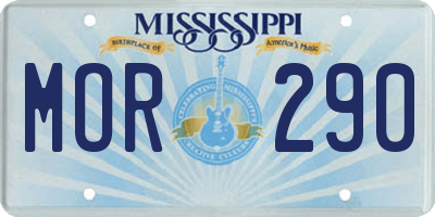 MS license plate MOR290