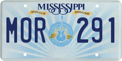 MS license plate MOR291