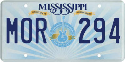 MS license plate MOR294