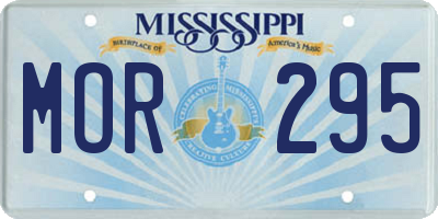 MS license plate MOR295