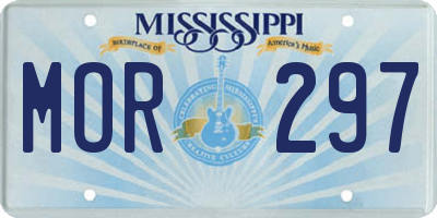 MS license plate MOR297