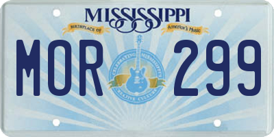 MS license plate MOR299