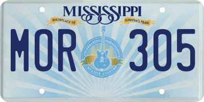 MS license plate MOR305