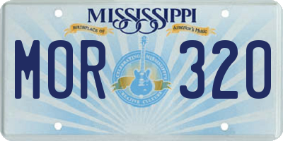 MS license plate MOR320