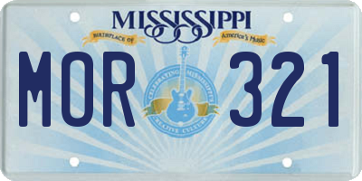 MS license plate MOR321