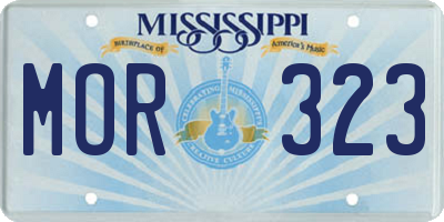 MS license plate MOR323