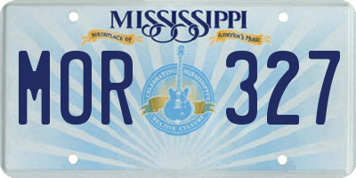 MS license plate MOR327