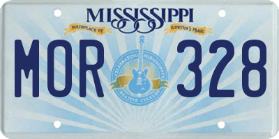 MS license plate MOR328