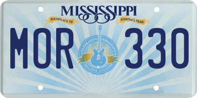 MS license plate MOR330