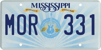 MS license plate MOR331