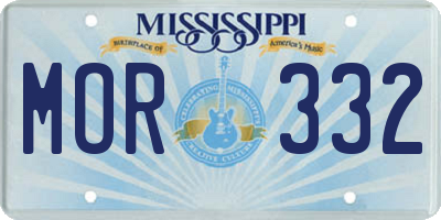 MS license plate MOR332