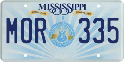 MS license plate MOR335