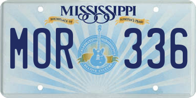 MS license plate MOR336