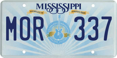 MS license plate MOR337