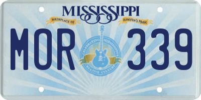 MS license plate MOR339