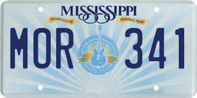 MS license plate MOR341
