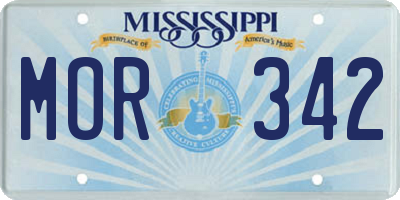 MS license plate MOR342