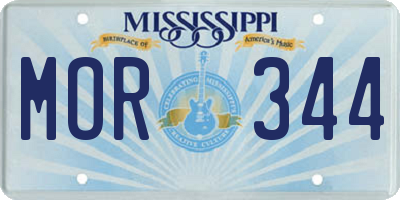 MS license plate MOR344