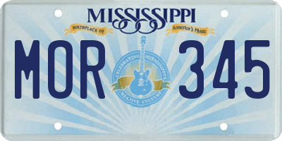 MS license plate MOR345