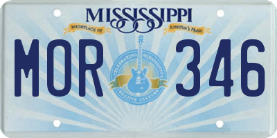 MS license plate MOR346