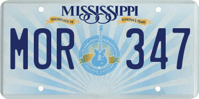 MS license plate MOR347