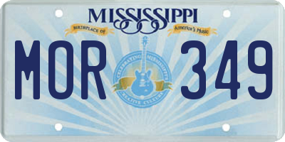 MS license plate MOR349