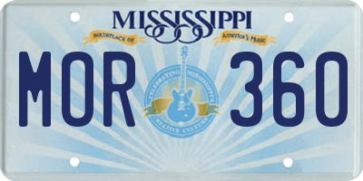MS license plate MOR360