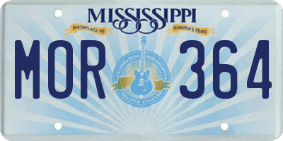 MS license plate MOR364