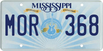 MS license plate MOR368
