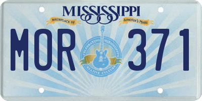 MS license plate MOR371