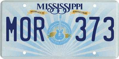MS license plate MOR373